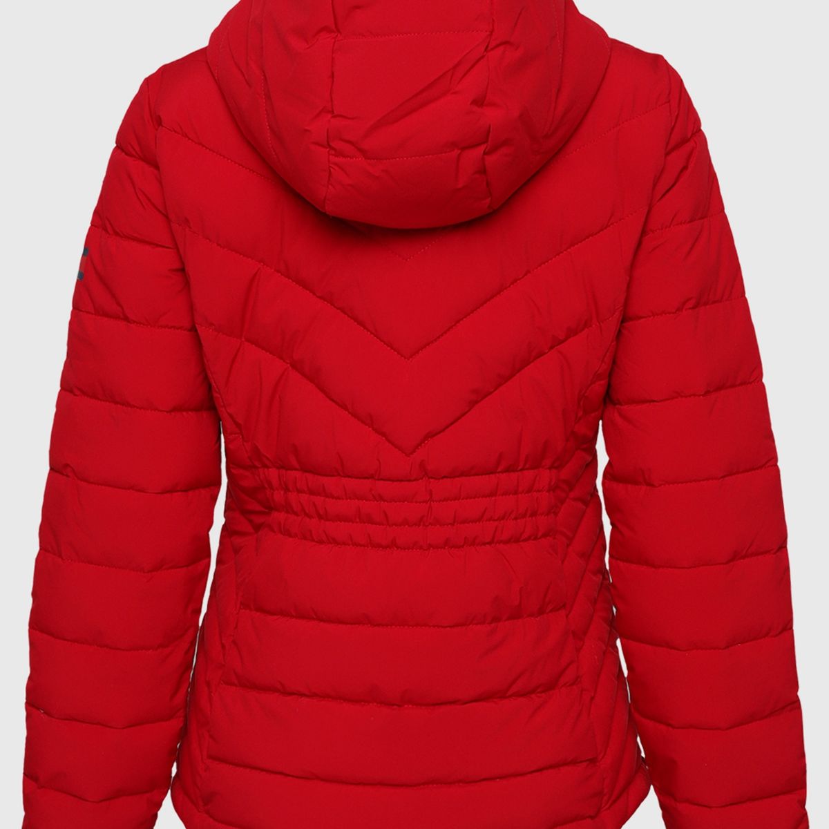TOMMY HILFIGER - Parka Packable Essential Con Logo Rojo Mujer