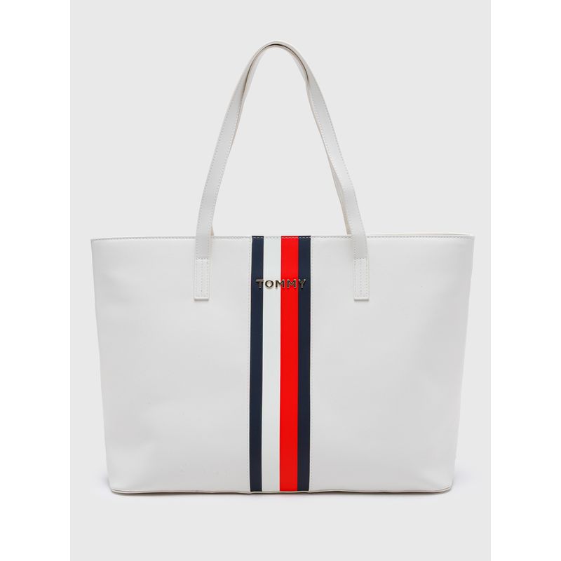 TOMMY HILFIGER - Tote Im Corporate Con Logo Blanco Tommy Hilfiger