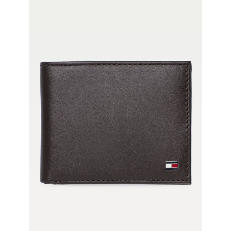TOMMY HILFIGER - Billetera Eton De Cuero Café Tommy Hilfiger