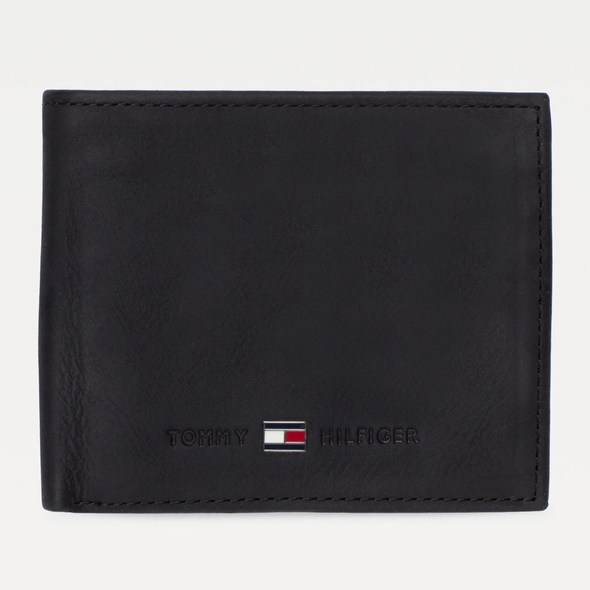 TOMMY HILFIGER - Billetera Johnson De Cuero Negro Tommy Hilfiger