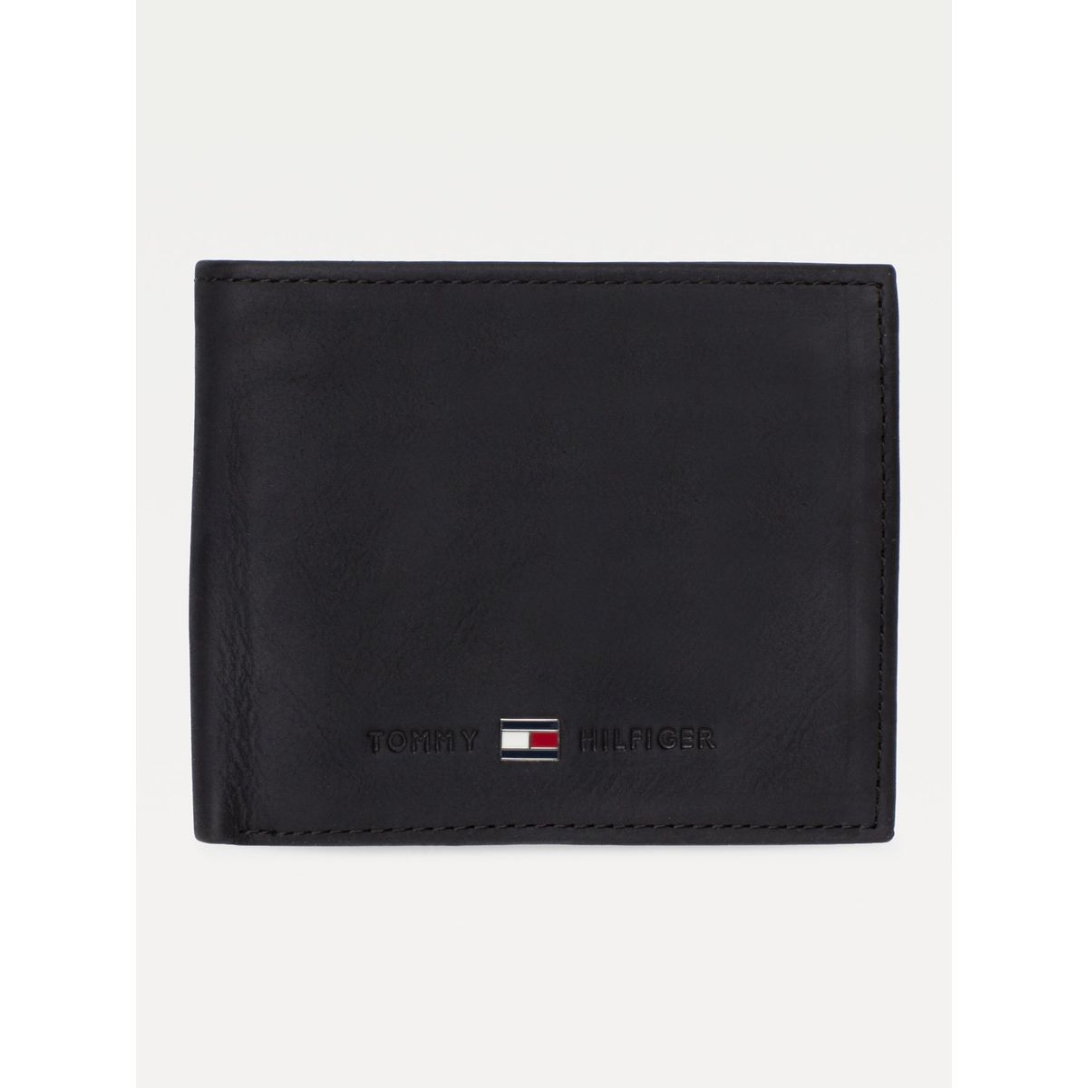 TOMMY HILFIGER - Billetera Johnson De Cuero Negro Tommy Hilfiger