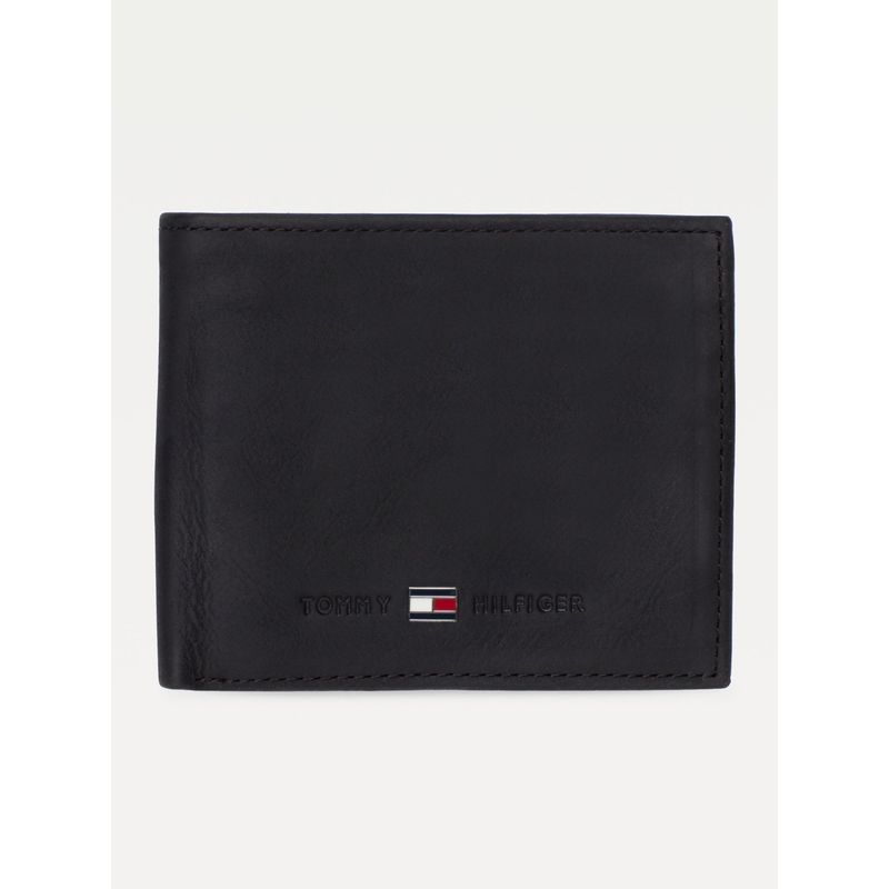 TOMMY HILFIGER - Billetera Johnson De Cuero Negro Tommy Hilfiger