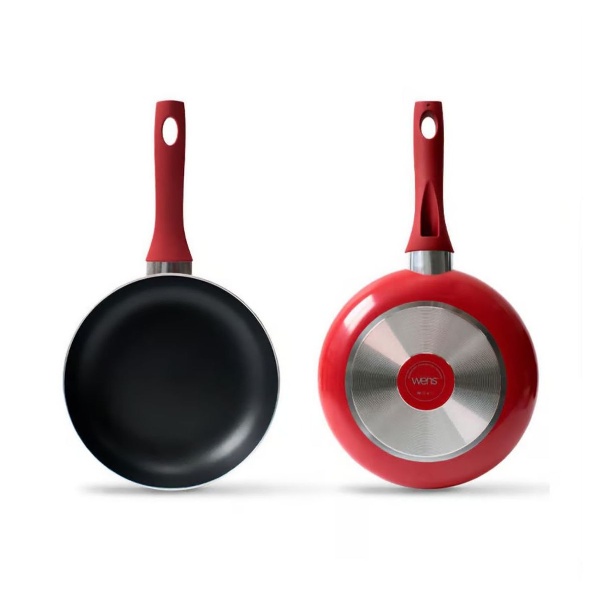 GENERICO - Sartén Roja de Aluminio Fundido 24cm con Antiadherente.