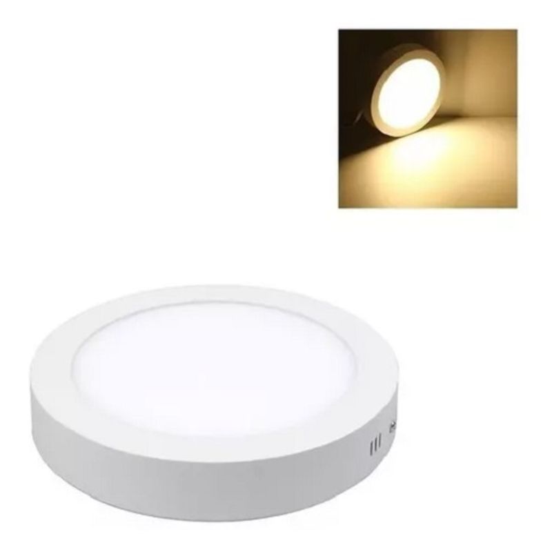 GENERICO - Foco Panel Plafón Led 24w Sobrepuesto Redondo Luz Cálida 003136