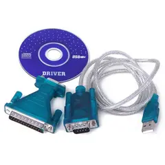 GENERICO - Cable Adaptador Usb A Serial Rs232(db9) + Db25p 9 Pin 25 Pin