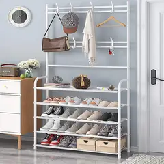 GENERICO - Zapatera organizador, con perchera, 5 niveles 60x25x160