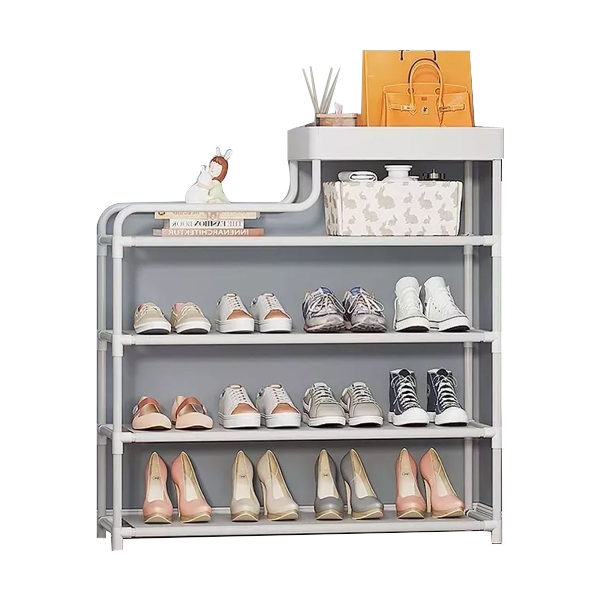 GENERICO - Rack Zapatero Zapatillas Multifuncional Organizador Zapatos Blanco