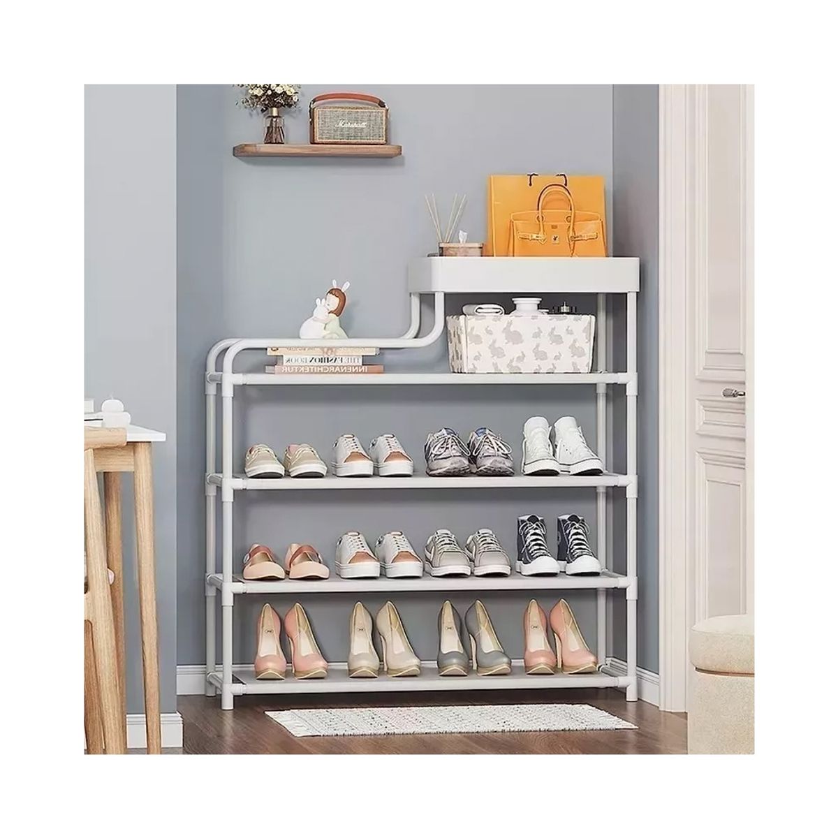 GENERICO - Rack Zapatero Zapatillas Multifuncional Organizador Zapatos Blanco