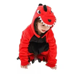 LOOK SHOP - Pijamas Animales Enterito Kigurumi Dragon rojo Niño y Adulto