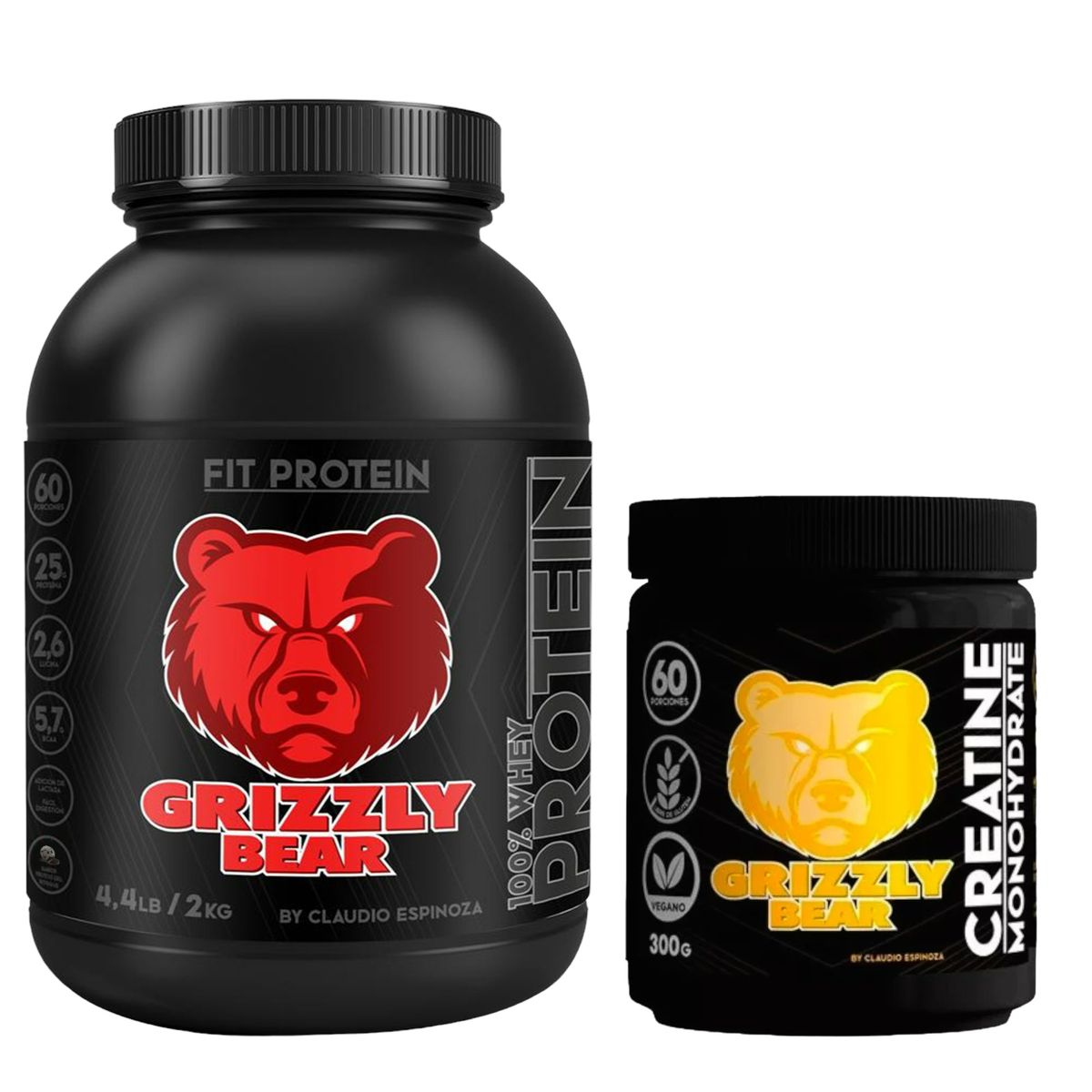 GRIZZLY - Pack Proteína Grizzly Bears 2 kg 60 SV. - Cookies y Creatina 300gr