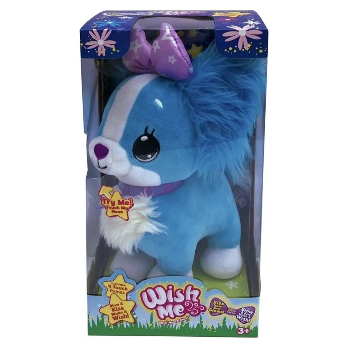 FUNMAX - Peluche Wish Me Luz y Sonido Varios Perro Celeste