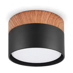 HB LEDS - Panel LED Deco Sobrepuesto Madera 6W Negro Frío