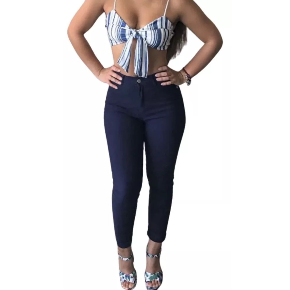 LOOK SHOP - Leggins Tela Jeans Pantalon Elasticado Calza Lindo Calce. 48