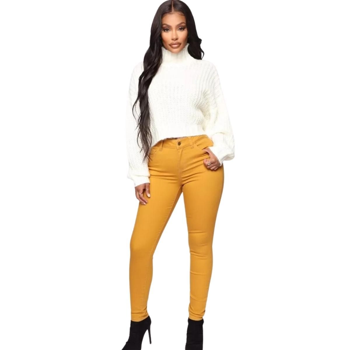 LOOK SHOP - Leggins Tela Jeans Pantalon Elasticado Calza Lindo Calce. 48