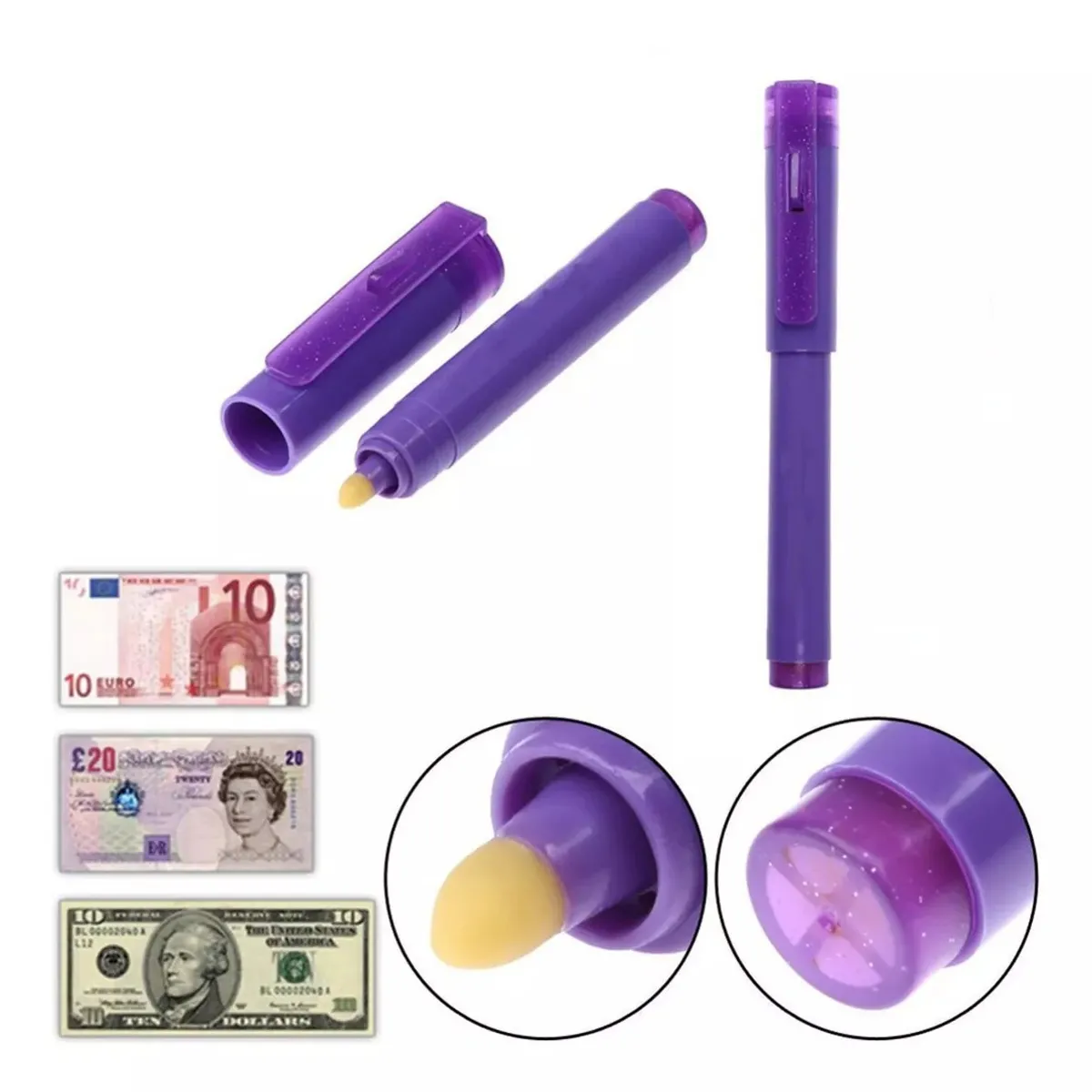 GENERICO - Lapiz Detector De Billetes Falsos Con Luz Ultra Violeta