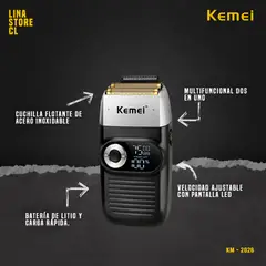 KEMEI - Maquina Afeitadora Rasuradora Inalambrica 2026 Con Bolso