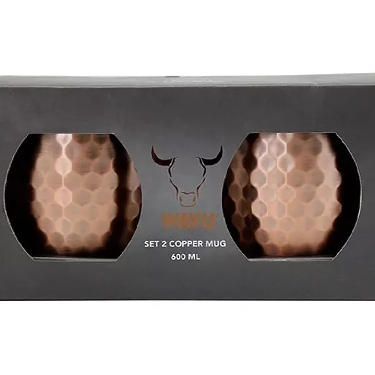 WAYU - Set 2 Tazones Para Tragos Copper Mug Cobre 600ml