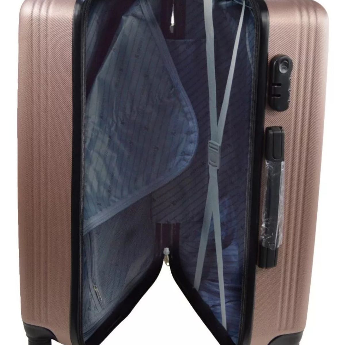 GENERICO - Set 3 Maletas Rigidas Ruedas 360 ORO ROSA 27