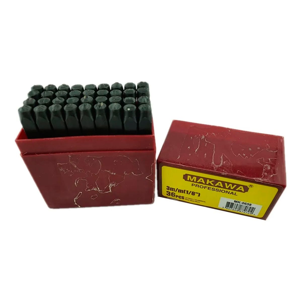 MAKAWA - Numeros Y Letras 3mm De Golpe 36 Piezas Para Metales Makawa