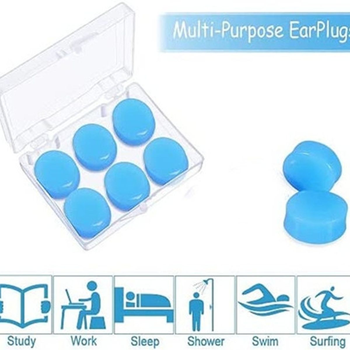 KUANGYE - Tapones Oídos - Silicona Hipoalergénica Moldeable 3 Pares