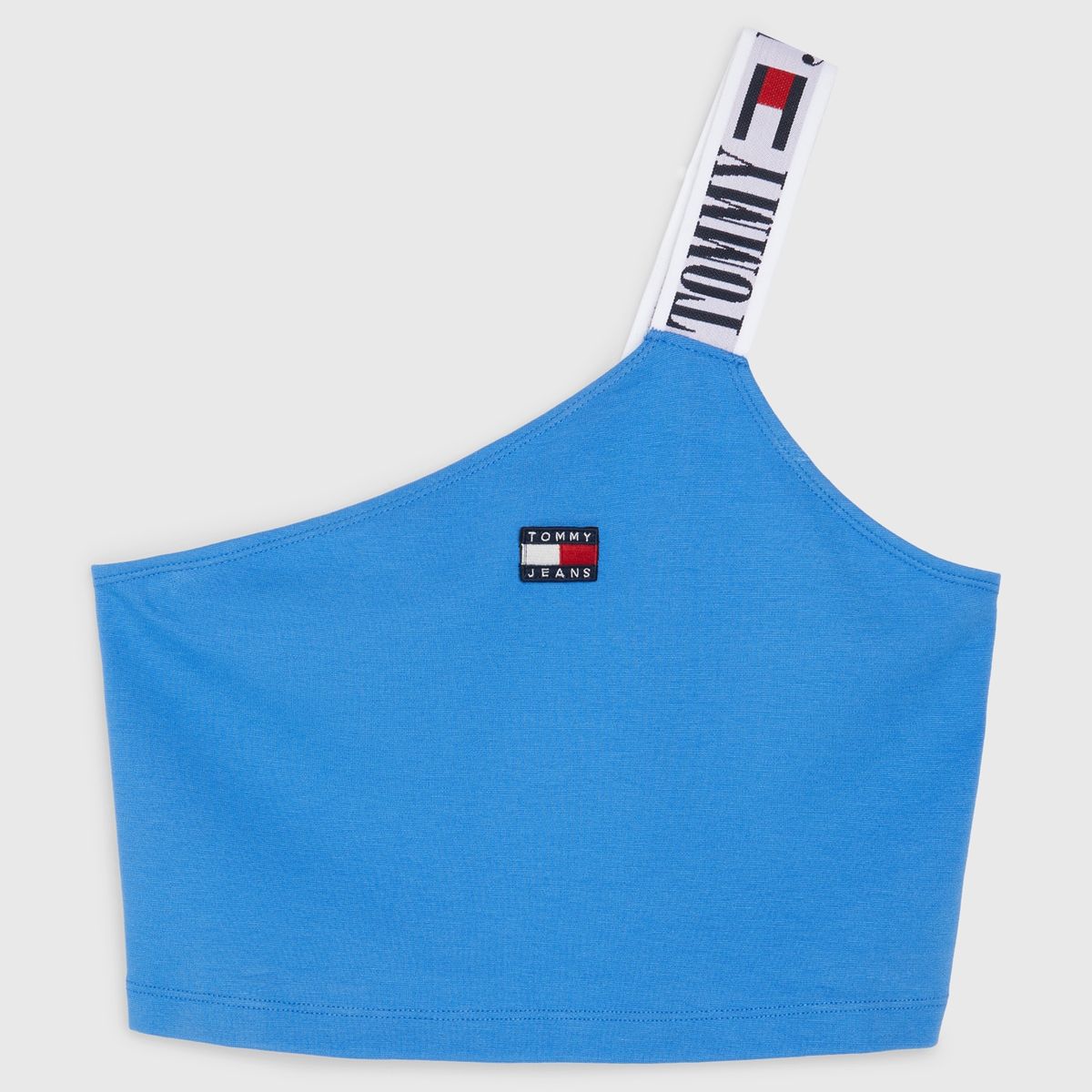 TOMMY HILFIGER - Polera Pop Taping Con Logo Turquesa Tommy Jeans