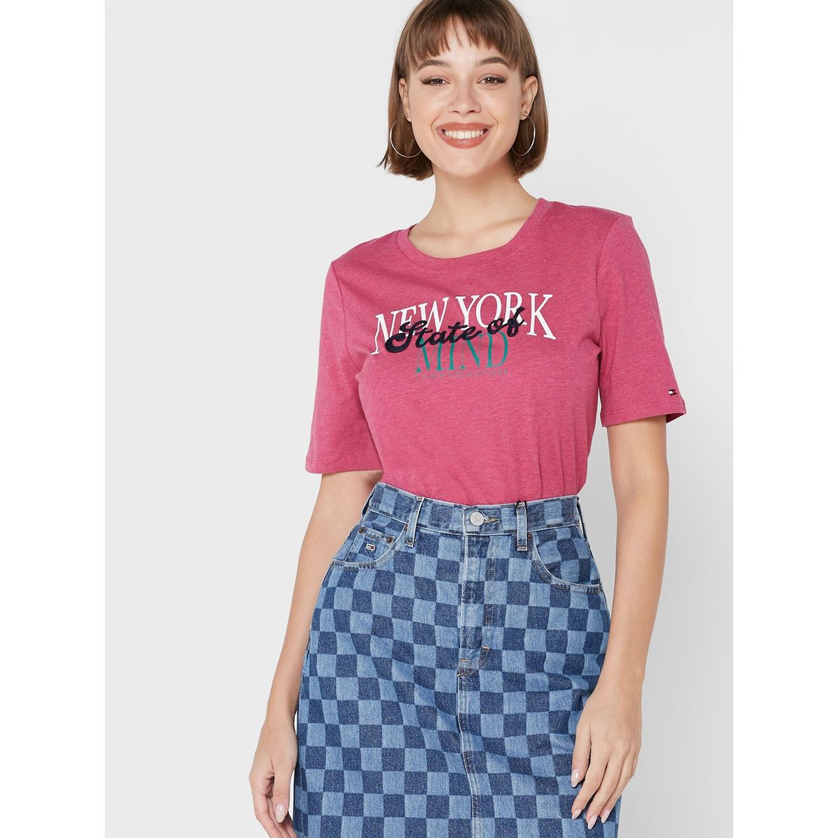 TOMMY HILFIGER - Polera State Of Mind Logo Fucsia Tommy Hilfiger