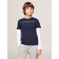 Polera Kids Essential Logo C-Neck Azul