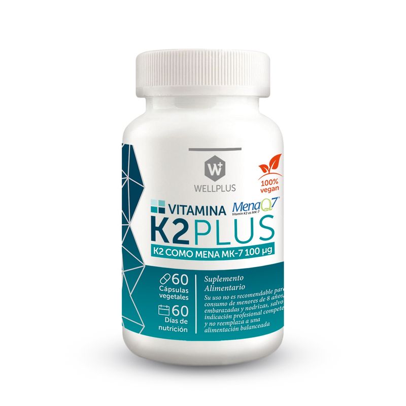WELLPLUS - Vitamina K2 Plus 60 cápsulas.