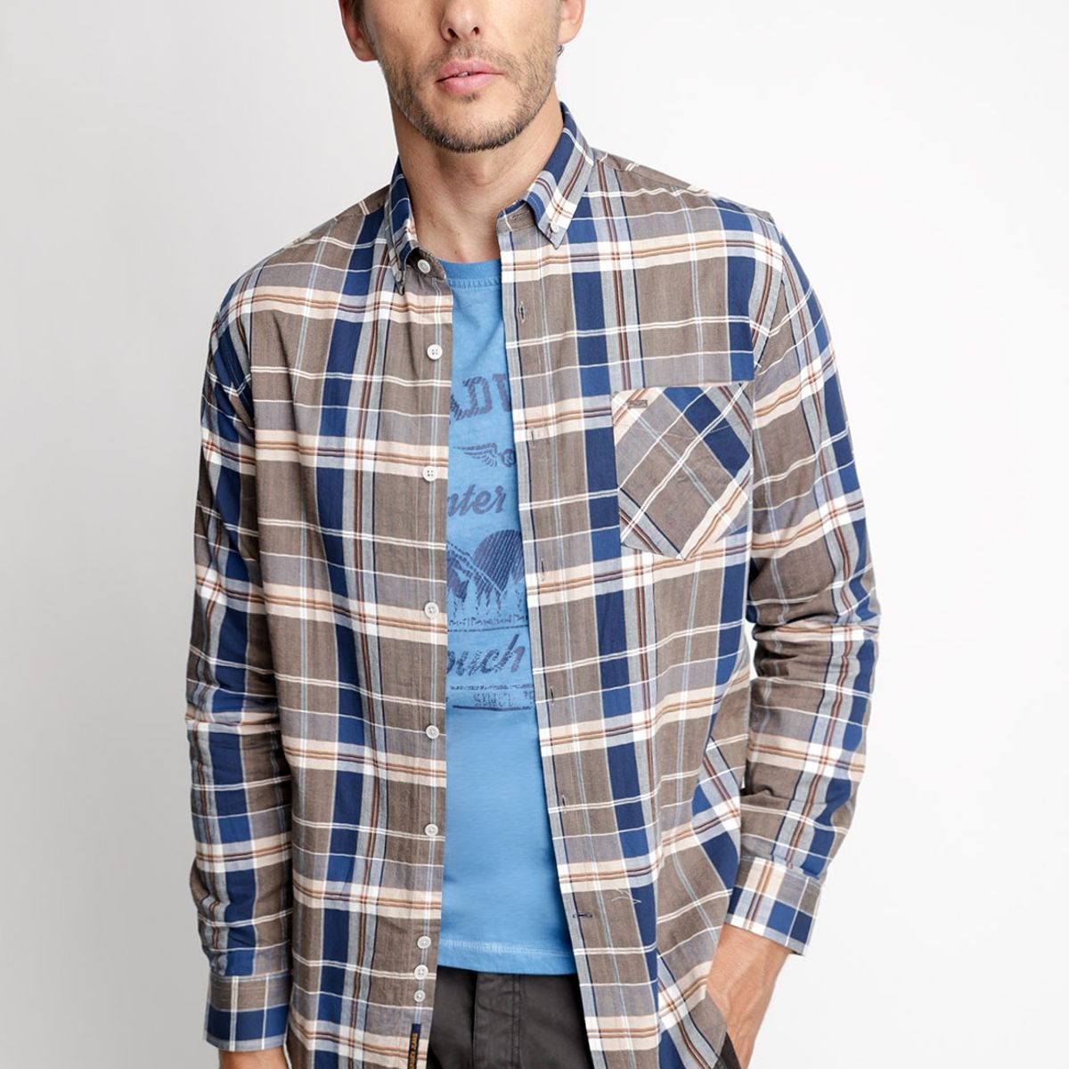 FEROUCH - Camisa Checkered San Diego Fj Marrón Ferouch