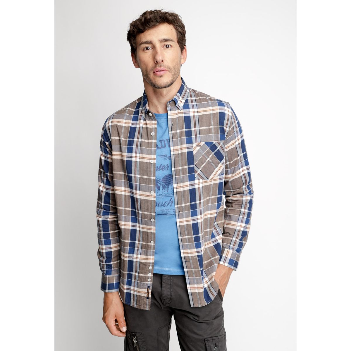 FEROUCH - Camisa Checkered San Diego Fj Marrón Ferouch