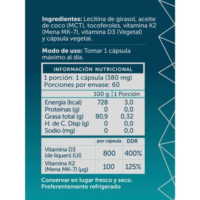 Imagen 2 del producto Vitamina D3K2 Plus 60 cápsulas