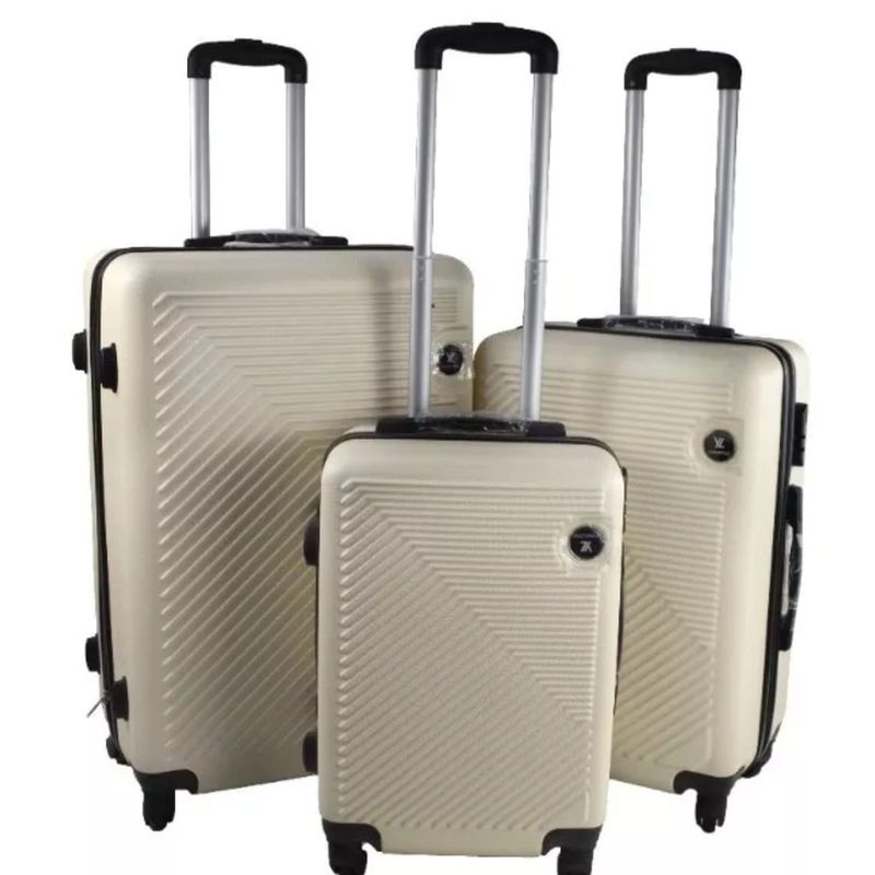GENERICO - Set 3 Maletas Rigidas Ruedas 360- Beige 27