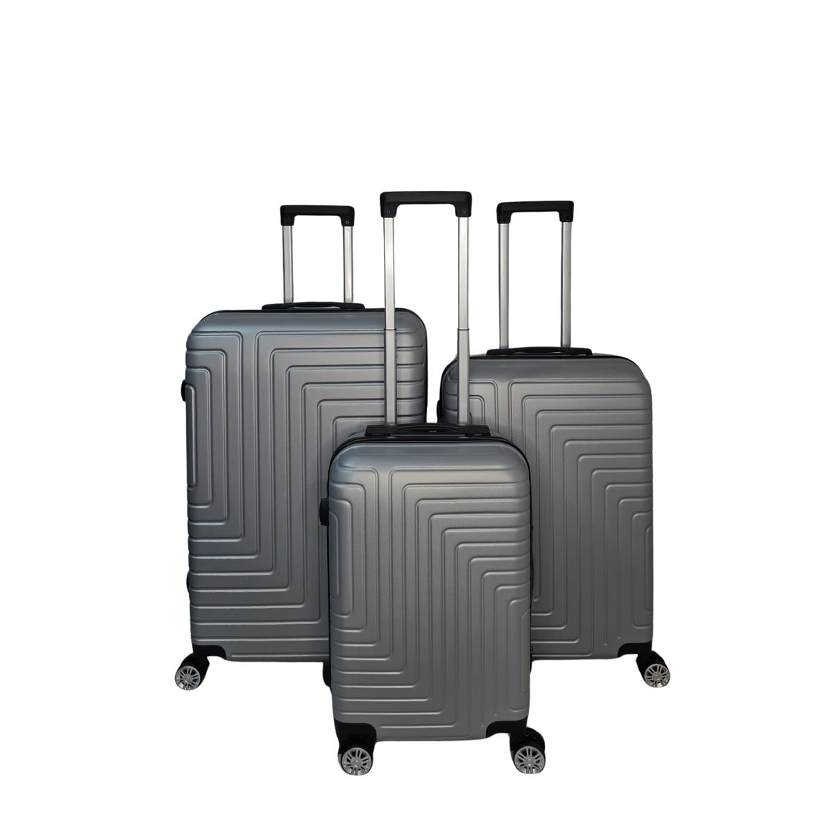 GENERICO - Set 3 Maletas Rigidas Ruedas 360- Gris L