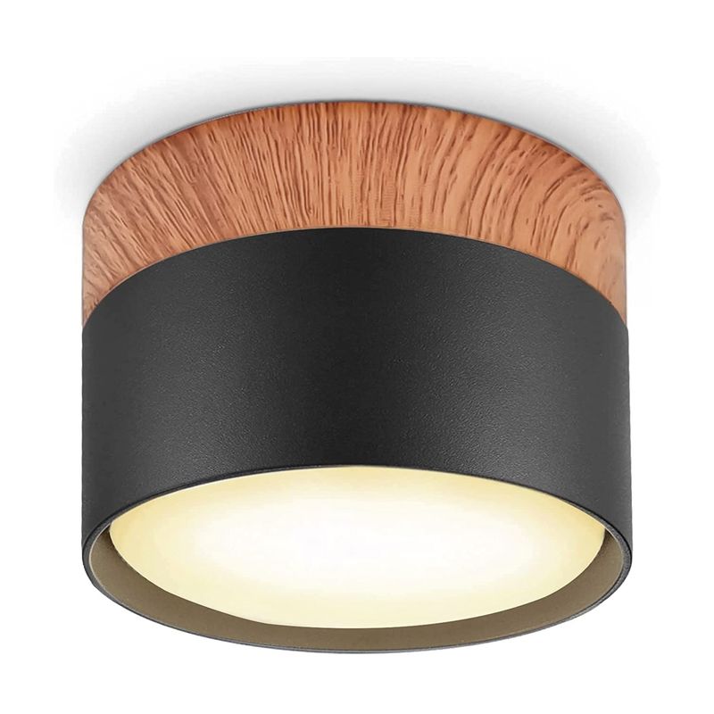HB LEDS - Panel LED Deco Sobrepuesto Madera 6W Negro Cálido