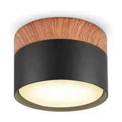HB LEDS - Panel LED Deco Sobrepuesto Madera 6W Negro Cálido