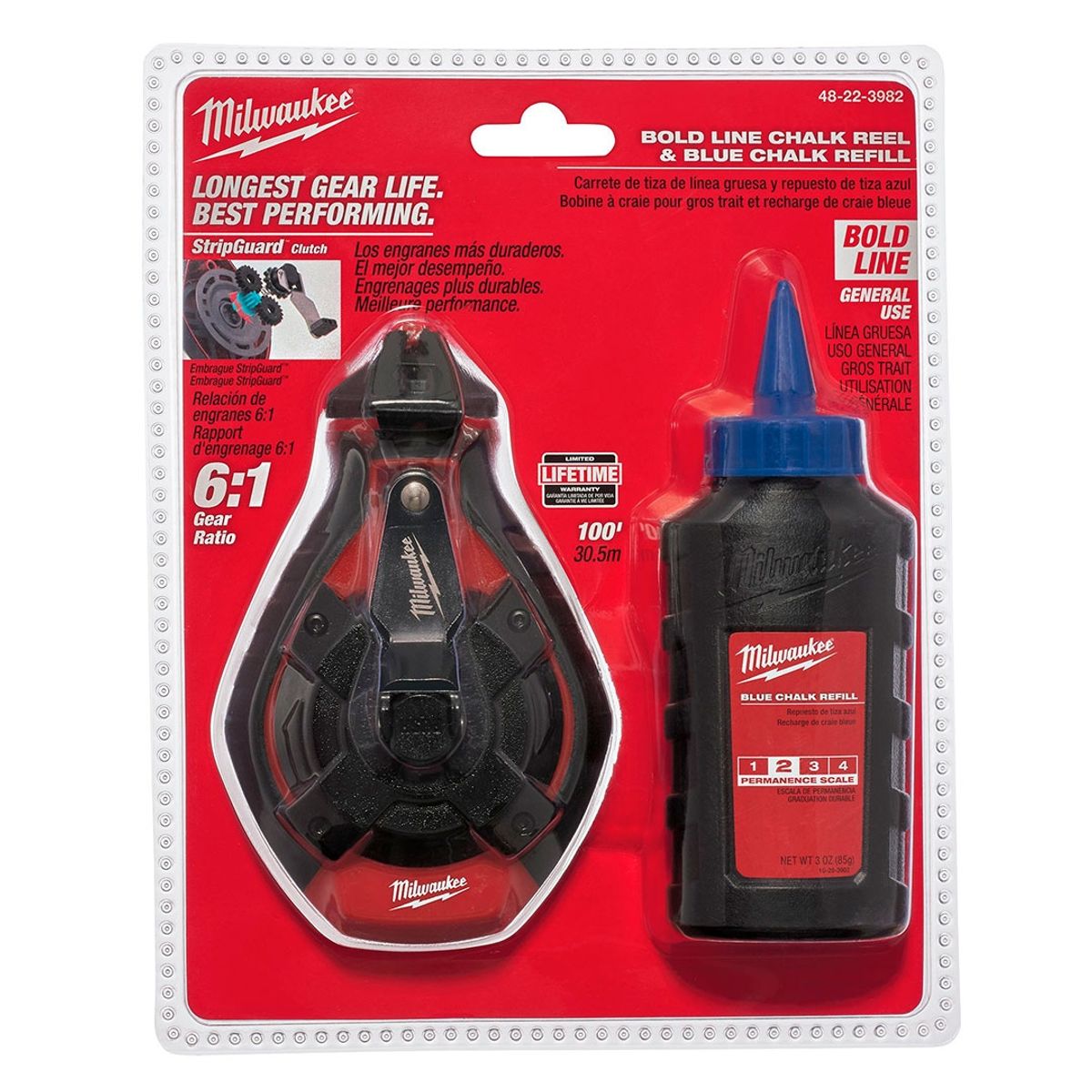 MILWAUKEE - TIZADOR DE ALUMINIO DE 100 - CON TIZA AZUL 48-22-3982