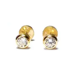 ANDREA COGGIOLA JOYAS - Aros Abridores Bebé Circón 4mm Oro 18K