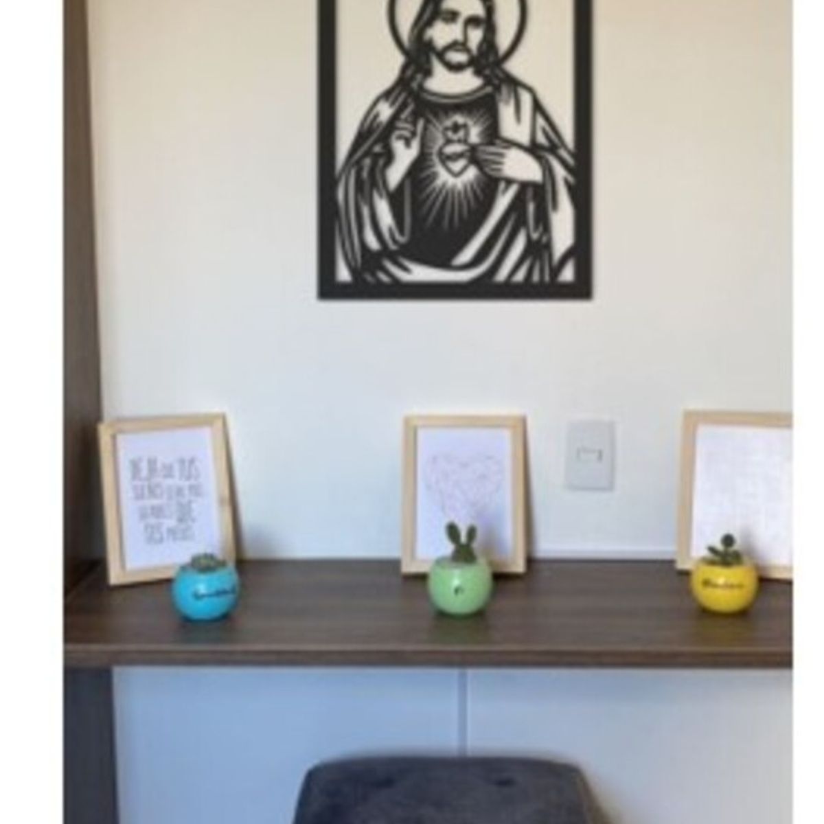 GENERICO - Cuadro Decorativo figura de JESUS en madera MDF 3mm Artesanal