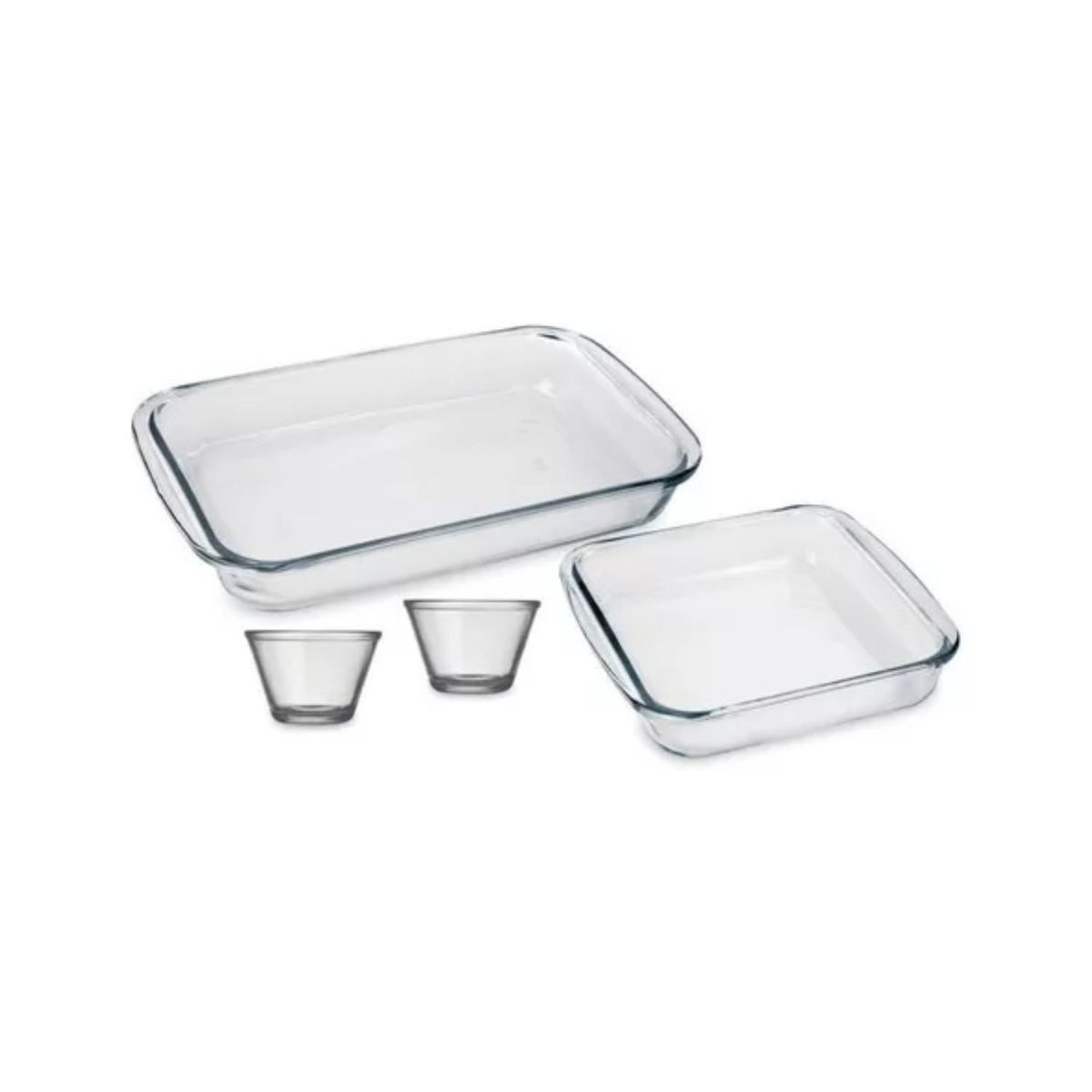 GENERICO - Pack Asaderas Rectangular Flaneras Marinex 4pcs