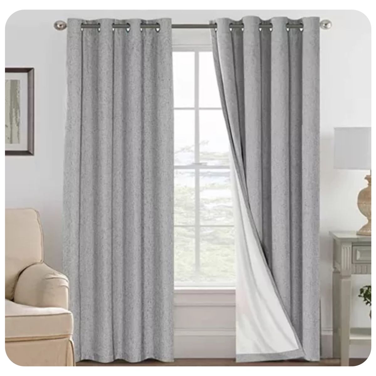 GENERICO - cortinas gruesa engomada 100% blackout, 2 lienzo GRIS 140x230