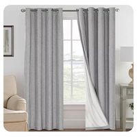 Cortinas gruesa engomada 100% blackout, 2 lienzo GRIS 140x230