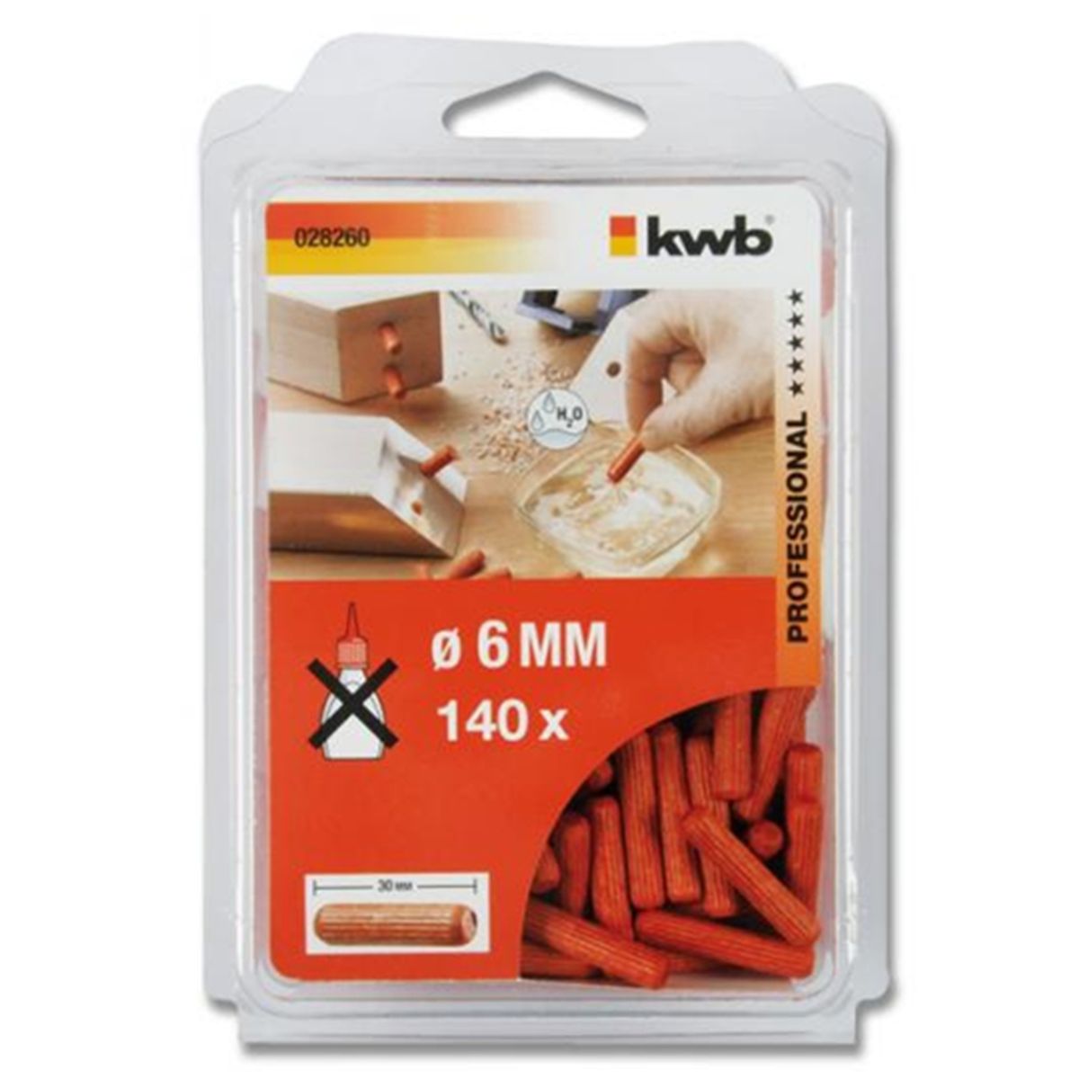 KWB - Tarugo De Madera 6 X 30mm - 140 Unidades Kwb