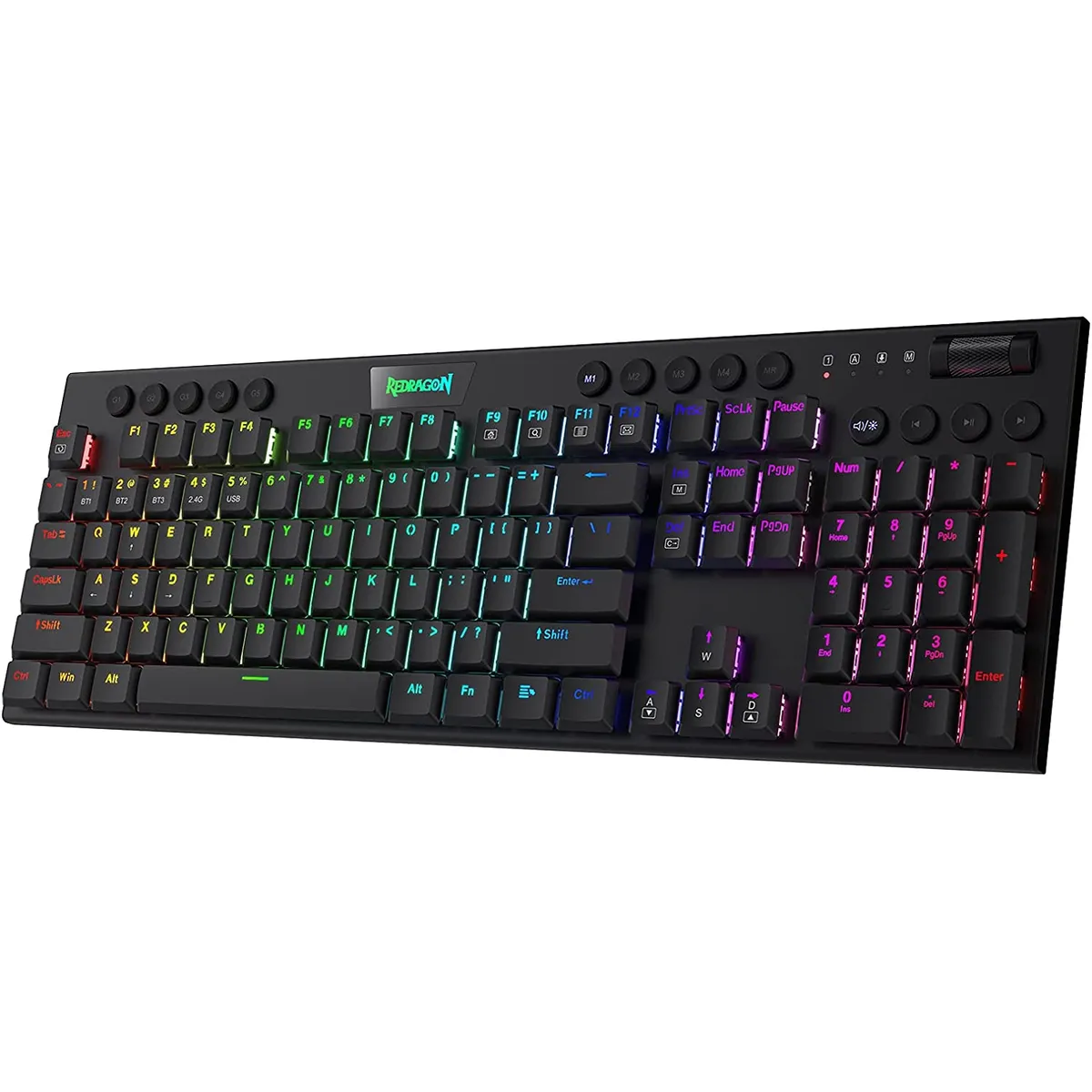 REDRAGON - Teclado mecánico Redragon K618 Horus RGB Bluetooth24Ghz