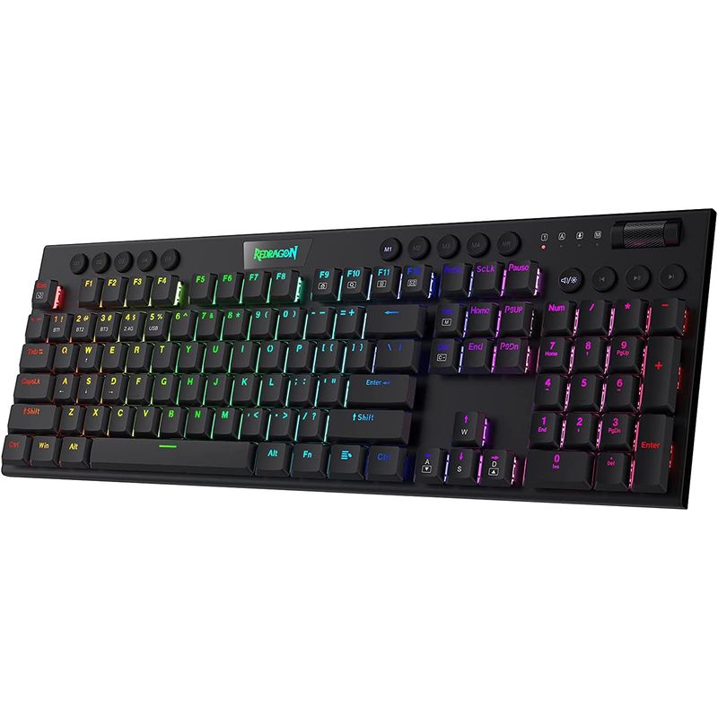 REDRAGON - Teclado mecánico Redragon K618 Horus RGB Bluetooth24Ghz