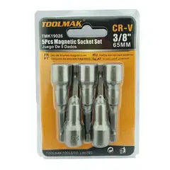 GENERICO - Juego De Adaptadores 3/8 Punta Magnetica 5 Piezas Toolmak