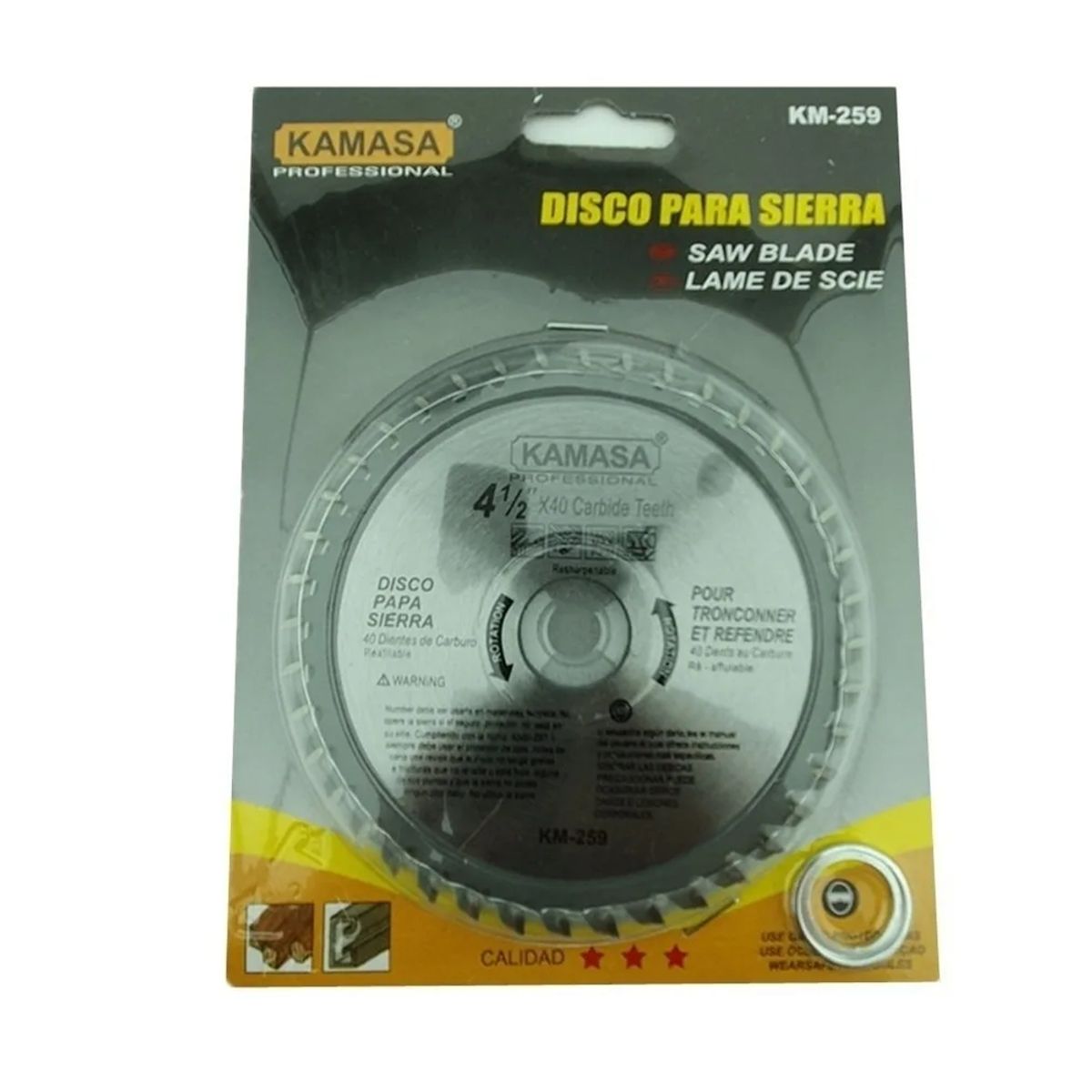KAMASA - Disco Sierra Circular 4 1/2 Pulgadas 40 Dientes Kamasa