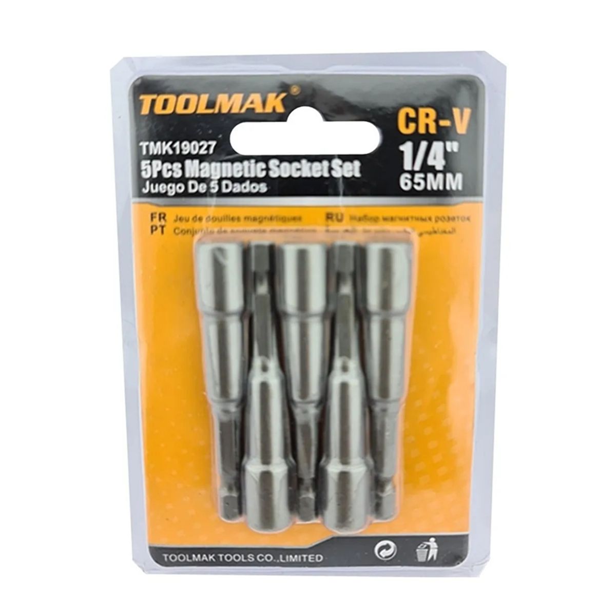 GENERICO - Juego De Adaptadores 1/4 Punta Magnetica 5 Piezas Toolmak