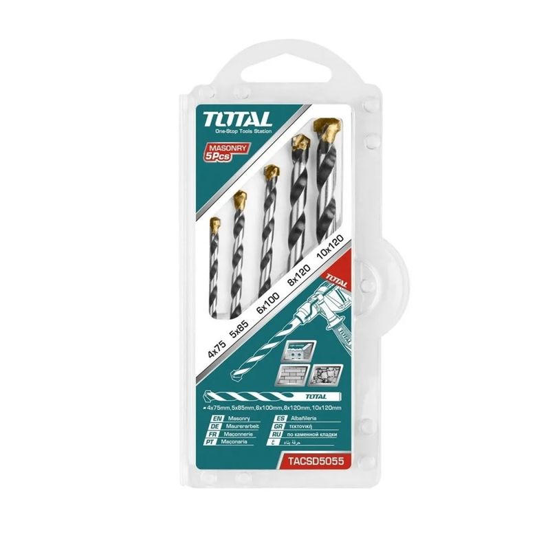 TOTAL TOOLS - Juego Brocas Para Concreto 5 Piezas