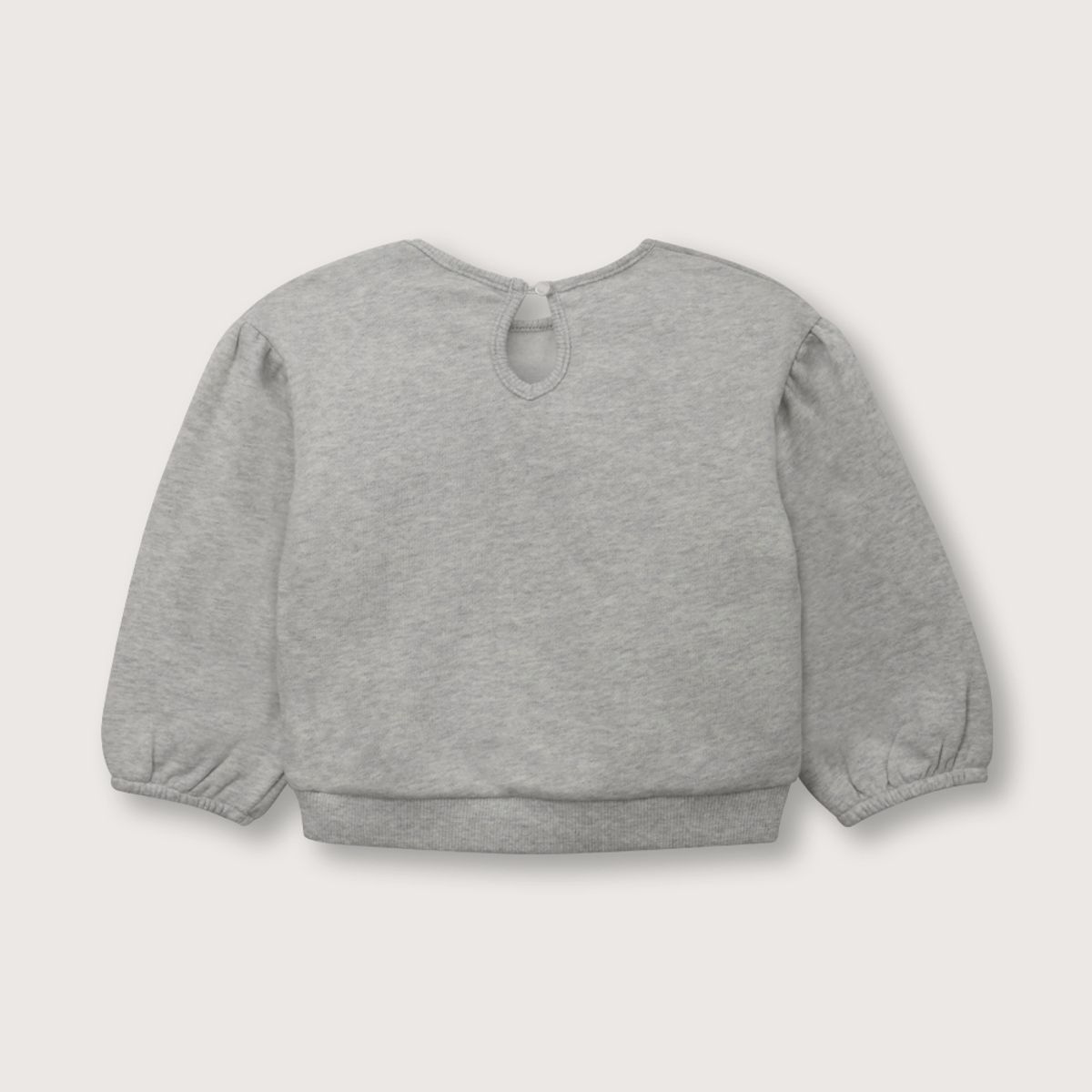 OPALINE - Polerón de niña manga globo gris (6 meses a 4 años)