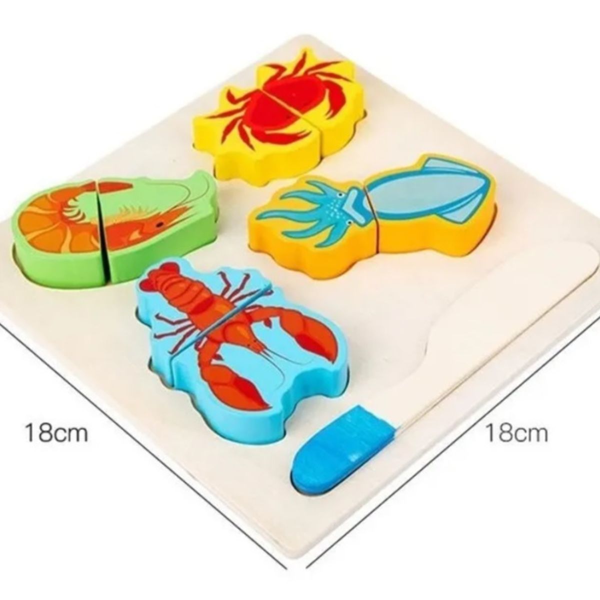 GENERICO - Puzzle Montessori De Madera Corte Frutas Y Verduras